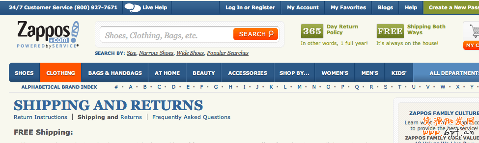 Screen Shot Zappos [神翻譯]50個(gè)對(duì)電子商務(wù)零售商有價(jià)值的建議